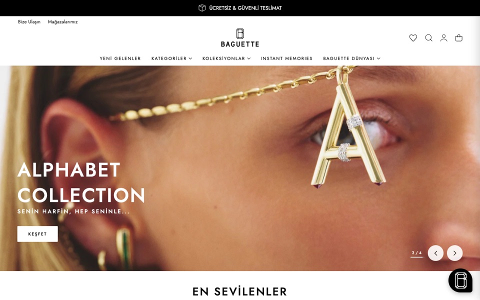 Baguette Jewellery Shopify storefront collection landing page