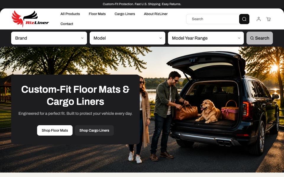 Rizliner Shopify storefront product landing page for the US market